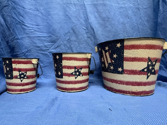 Americana Stars and Stripes 3-pc Pail Set