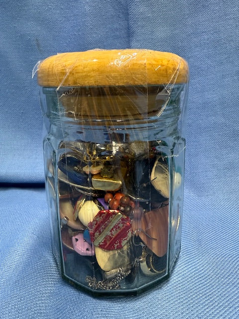 Jar of Broken Earrings for Crafts