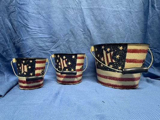 Americana Stars and Stripes 3-pc Pail Set
