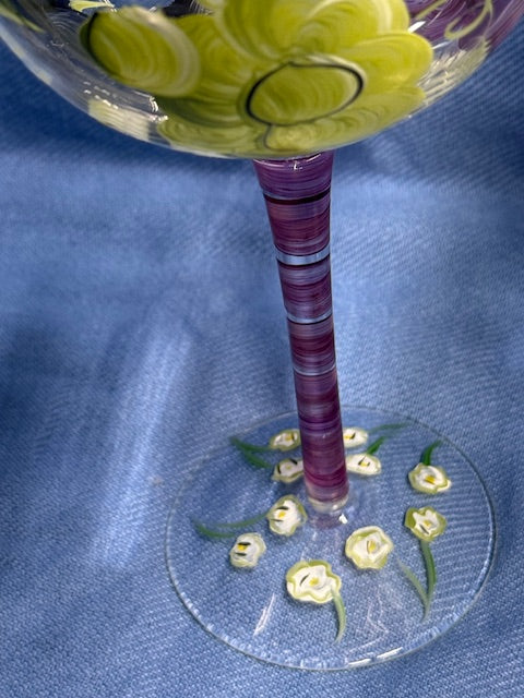 Hand-painted Wine Glasses - Set of 3